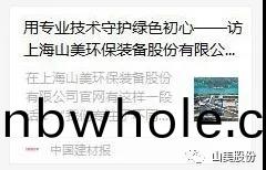 中國(guo)建(jian)材報(bao)專訪｜用專(zhuan)業(ye)技(ji)術(shu)守(shou)護(hu)綠色(se)初心-訪上海(hai)山美(mei)環(huan)保(bao)裝(zhuang)備股份(fen)有(you)限(xian)公司(si)董(dong)事(shi)長(zhang)楊(yang)安(an)民(min)