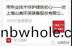 中國(guo)建(jian)材報(bao)專訪(fang)｜用專(zhuan)業(ye)技術(shu)守護綠(lv)色(se)初心-訪(fang)上海山(shan)美(mei)環(huan)保(bao)裝(zhuang)備(bei)股份(fen)有限(xian)公司董(dong)事長楊(yang)安民(min)